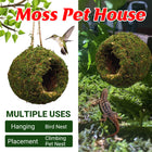 Hanging Bird Nest Moss Shelter Natural Hideout Nesting Hut Cage Decoration