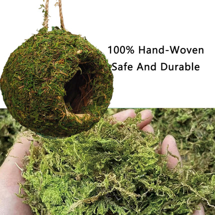 Hanging Bird Nest Moss Shelter Natural Hideout Nesting Hut Cage Decoration