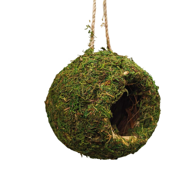 Hanging Bird Nest Moss Shelter Natural Hideout Nesting Hut Cage Decoration