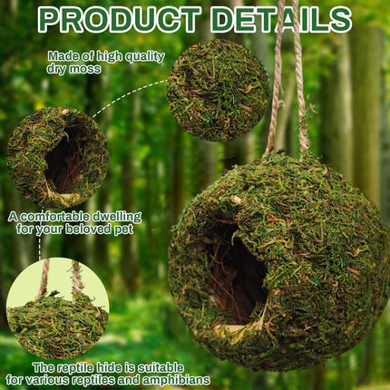Hanging Bird Nest Moss Shelter Natural Hideout Nesting Hut Cage Decoration