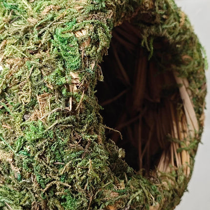 Hanging Bird Nest Moss Shelter Natural Hideout Nesting Hut Cage Decoration