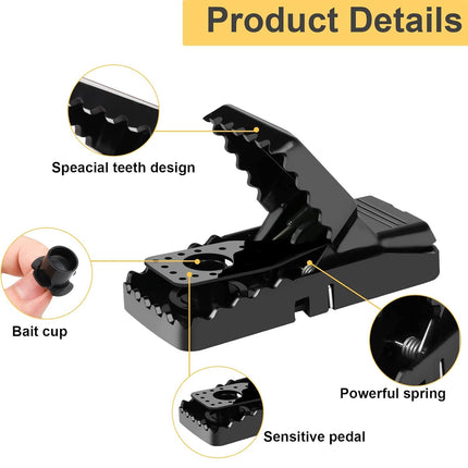 6pcs Rat Trap Automatic Reusable Mouse Catcher Snap Trap for Home Rodent Control