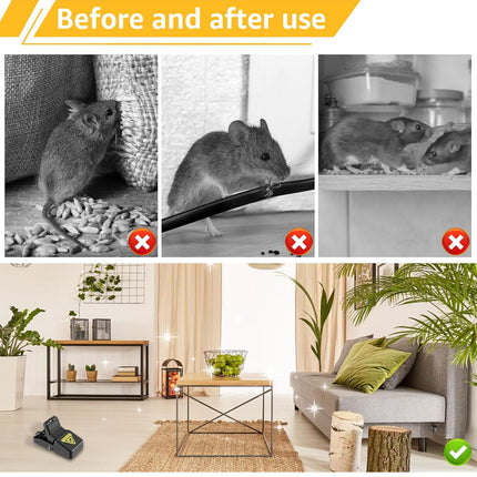 6pcs Rat Trap Automatic Reusable Mouse Catcher Snap Trap for Home Rodent Control