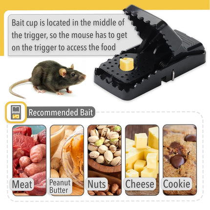 6pcs Rat Trap Automatic Reusable Mouse Catcher Snap Trap for Home Rodent Control