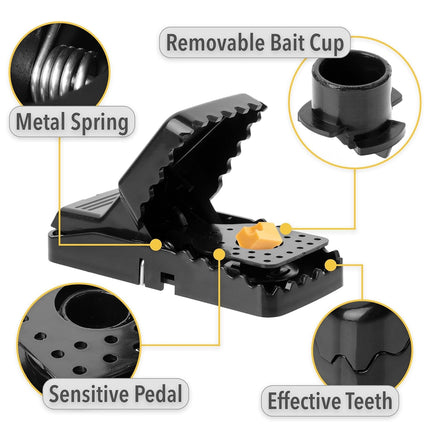 6pcs Rat Trap Automatic Reusable Mouse Catcher Snap Trap for Home Rodent Control