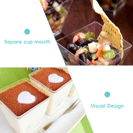 100PCS Mousse Cake Cups 60/110ml Clear for Dessert Baking Party Supplies Use