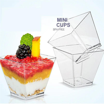 100PCS Mousse Cake Cups 60/110ml Clear for Dessert Baking Party Supplies Use