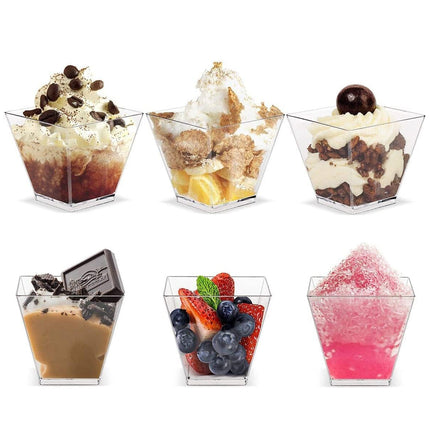 100PCS Mousse Cake Cups 60/110ml Clear for Dessert Baking Party Supplies Use
