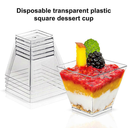 100PCS Mousse Cake Cups 60/110ml Clear for Dessert Baking Party Supplies Use
