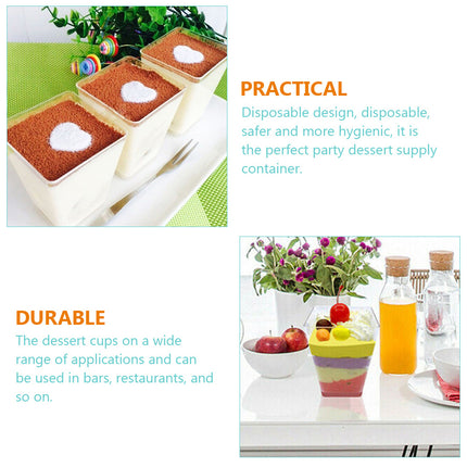 100PCS Mousse Cake Cups 60/110ml Clear for Dessert Baking Party Supplies Use