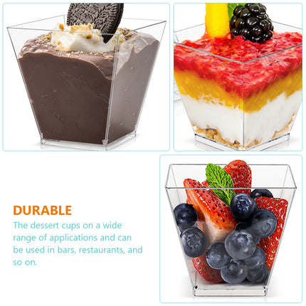 100PCS Mousse Cake Cups 60/110ml Clear for Dessert Baking Party Supplies Use