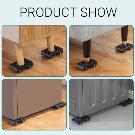 4pcs Movable Washing Machine Stand Furniture Moving Bracket Appliance Roller