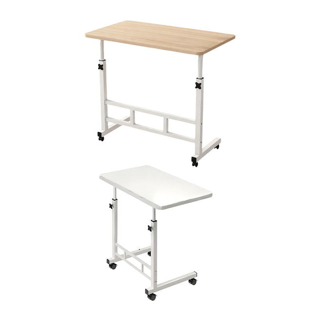Mobile Bedside Table Adjustable Height Laptop Desk Rolling Computer Workstation