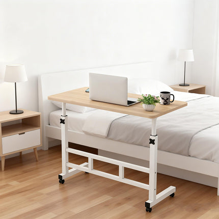 Mobile Bedside Table Adjustable Height Laptop Desk Rolling Computer Workstation