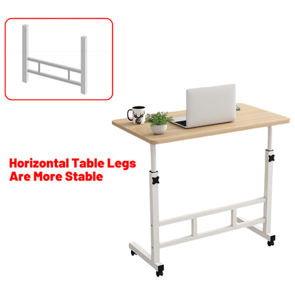Mobile Bedside Table Adjustable Height Laptop Desk Rolling Computer Workstation