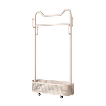 Movable Clothes Hanger with Wheels Rolling Garment Rack for Bedroom Storage Use