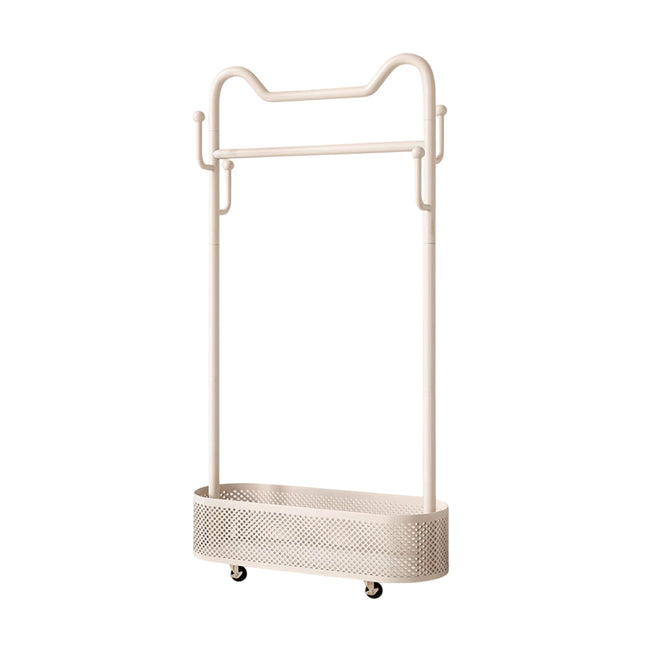Movable Clothes Hanger with Wheels Rolling Garment Rack for Bedroom Storage Use