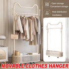 Movable Clothes Hanger with Wheels Rolling Garment Rack for Bedroom Storage Use