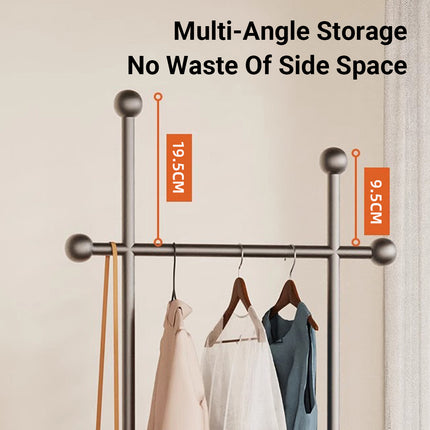 Movable Coat Rack with Wheels Rolling Garment Rack for Home Bedroom Storage Use