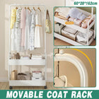 Multipurpose Clothing Rack with Wheels Rolling Wardrobe Organizer for Clothes