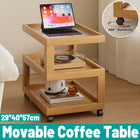 Mobile Coffee Table with Rolling Caster Wheels Versatile Living Room Side Table