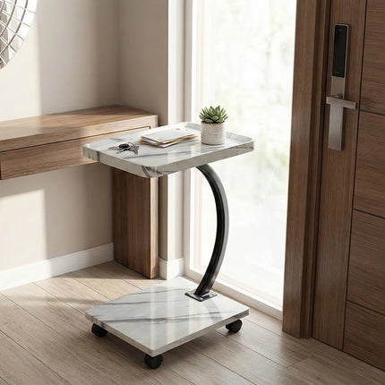 Home Useful Movable C-Shaped Side Table For Sofa Bedroom Small Space End Table
