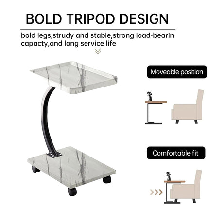 Home Useful Movable C-Shaped Side Table For Sofa Bedroom Small Space End Table