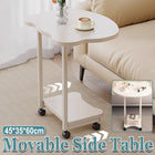 Moveable Side Table Rolling Wheels Sturdy For Sofa Bedside Living Room Use