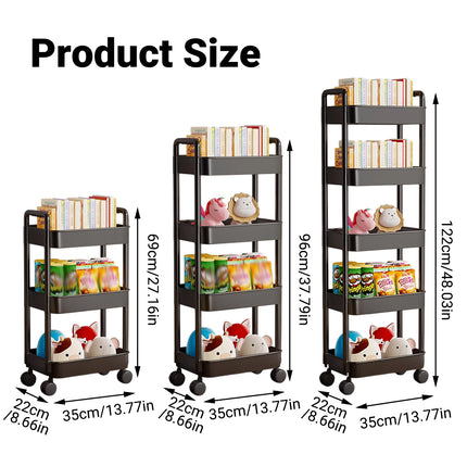 Movable Trolley Shelf Multi Layer Storage Rack Organizer Rolling Cart Stand