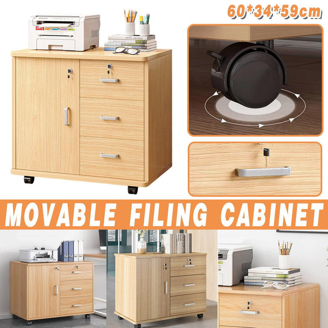 Storage Cabinet Organizer Rolling Cabinet with Wheels Home Office Storage Unit