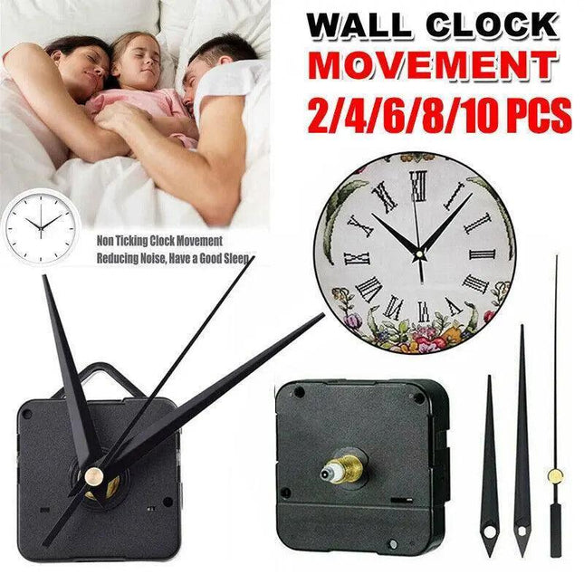 2X Silent Diy Quartz Movement Wall Clock Motor Mechanism Long Spindle Repair Kit - Aimall