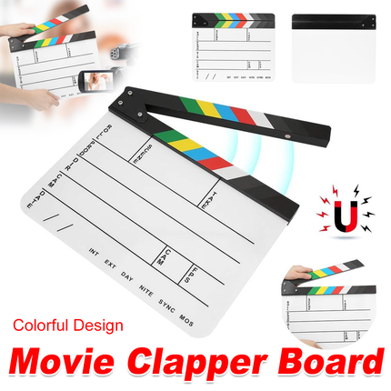 Acrylic Movie Clapper Board Durable Easy Clean for Movie Props Shooting Editing