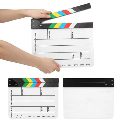 Acrylic Movie Clapper Board Durable Easy Clean for Movie Props Shooting Editing
