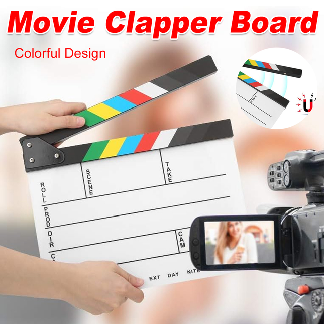 Acrylic Movie Clapper Board Durable Easy Clean for Movie Props Shooting Editing