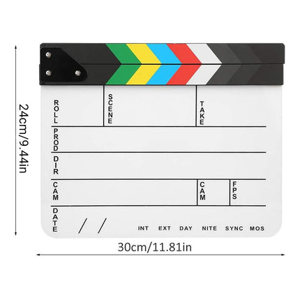 Acrylic Movie Clapper Board Durable Easy Clean for Movie Props Shooting Editing