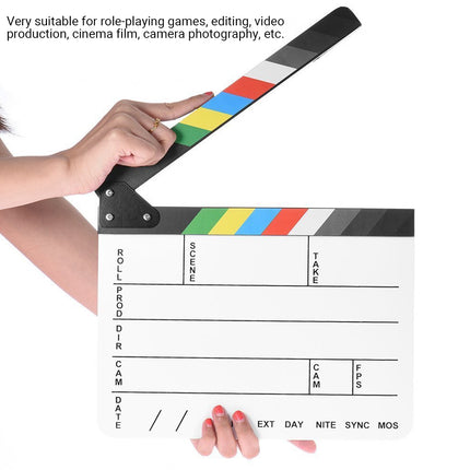Acrylic Movie Clapper Board Durable Easy Clean for Movie Props Shooting Editing