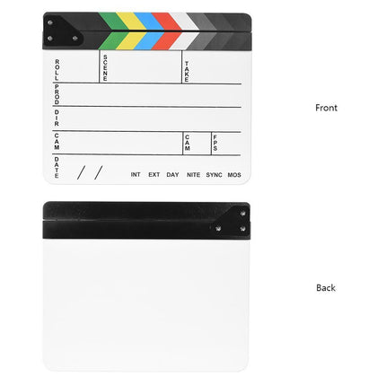 Acrylic Movie Clapper Board Durable Easy Clean for Movie Props Shooting Editing