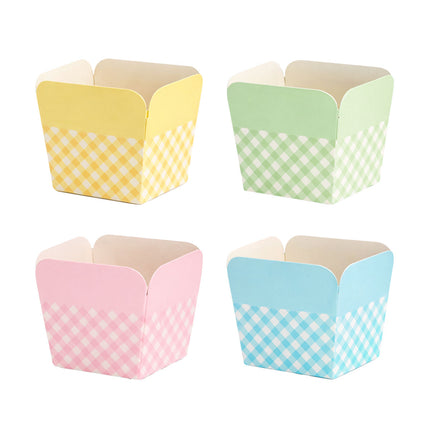 100 Pack Gingham Cupcake Baking Cups Heat Resistant Muffin Cases Party Dessert