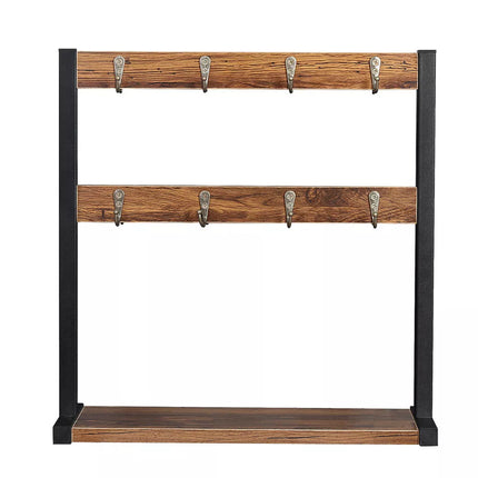 Wooden Mug Rack Coffee Cup Display Shelf Double Layer Rotating Holder Organizer