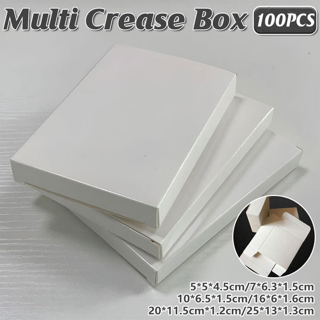 100pcs White Card Box Small Square Folding Box Flat Gift Packaging Storage Box