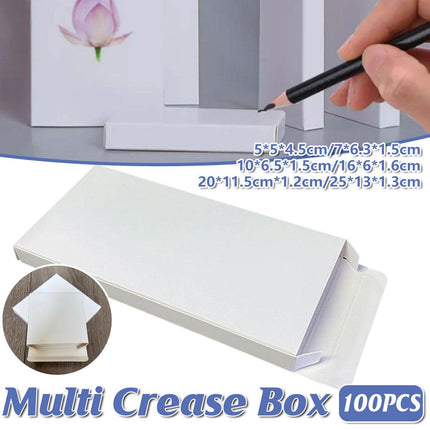 100pcs White Card Box Small Square Folding Box Flat Gift Packaging Storage Box