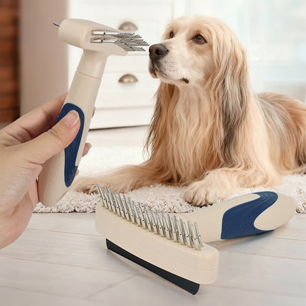 Dog Grooming Brush Deshedding Tool Pet Remover For Coat Undercoat Rake Pets