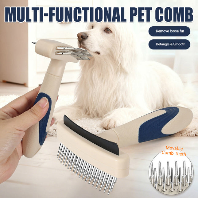 Dog Grooming Brush Deshedding Tool Pet Remover For Coat Undercoat Rake Pets
