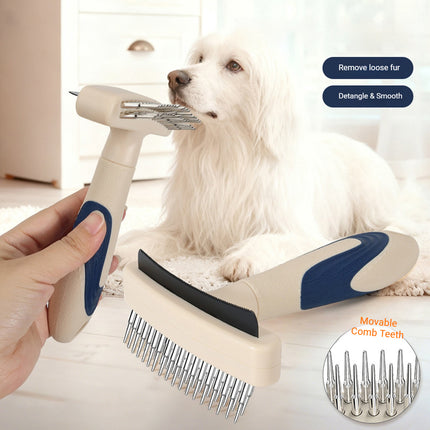 Dog Grooming Brush Deshedding Tool Pet Remover For Coat Undercoat Rake Pets