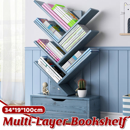 Bookshelf Display Shelf Book Storage Rack Wood Bookcase Drawer Durable Aesthetic