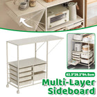 Portable Movable Multi-Layer Side Table Sturdy Storage Shelf Space Saving