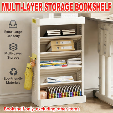 5 Tier Simple Bookshelf Storage Rack Easy Access Space Saving Home Daily Use