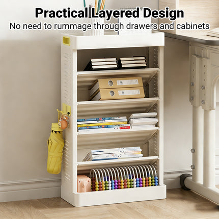 5 Tier Simple Bookshelf Storage Rack Easy Access Space Saving Home Daily Use