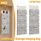 2PCS Multi Layer Wall Mounted Hanging Closet Storage Bag Wardrobe Organizer