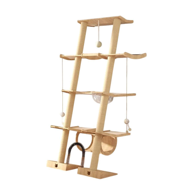 Scandinavian Multi Level Cat Tree 190cm Acrylic Capsule